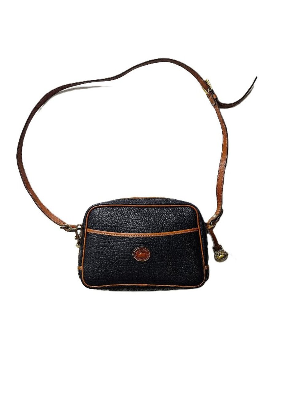 Vintage Dooney & Bourke Black Pebble Leather Crossbody Bag